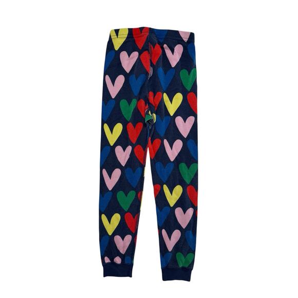 HANNA ANDERSSON Blue Multi Hearts Long Johns Pajama Set Size 120 6-7 Organic - Picture 6 of 8